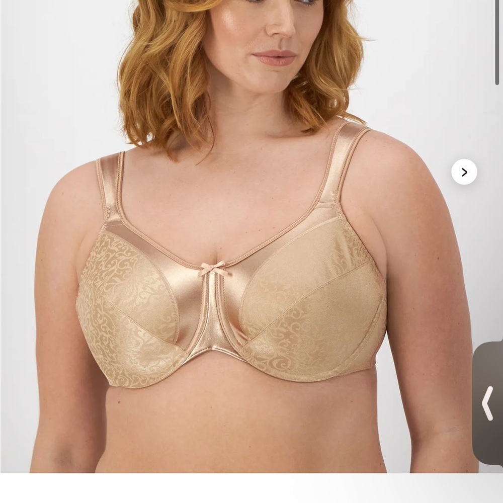 Bali Satin Tracings Underwire Minimizer Bra
